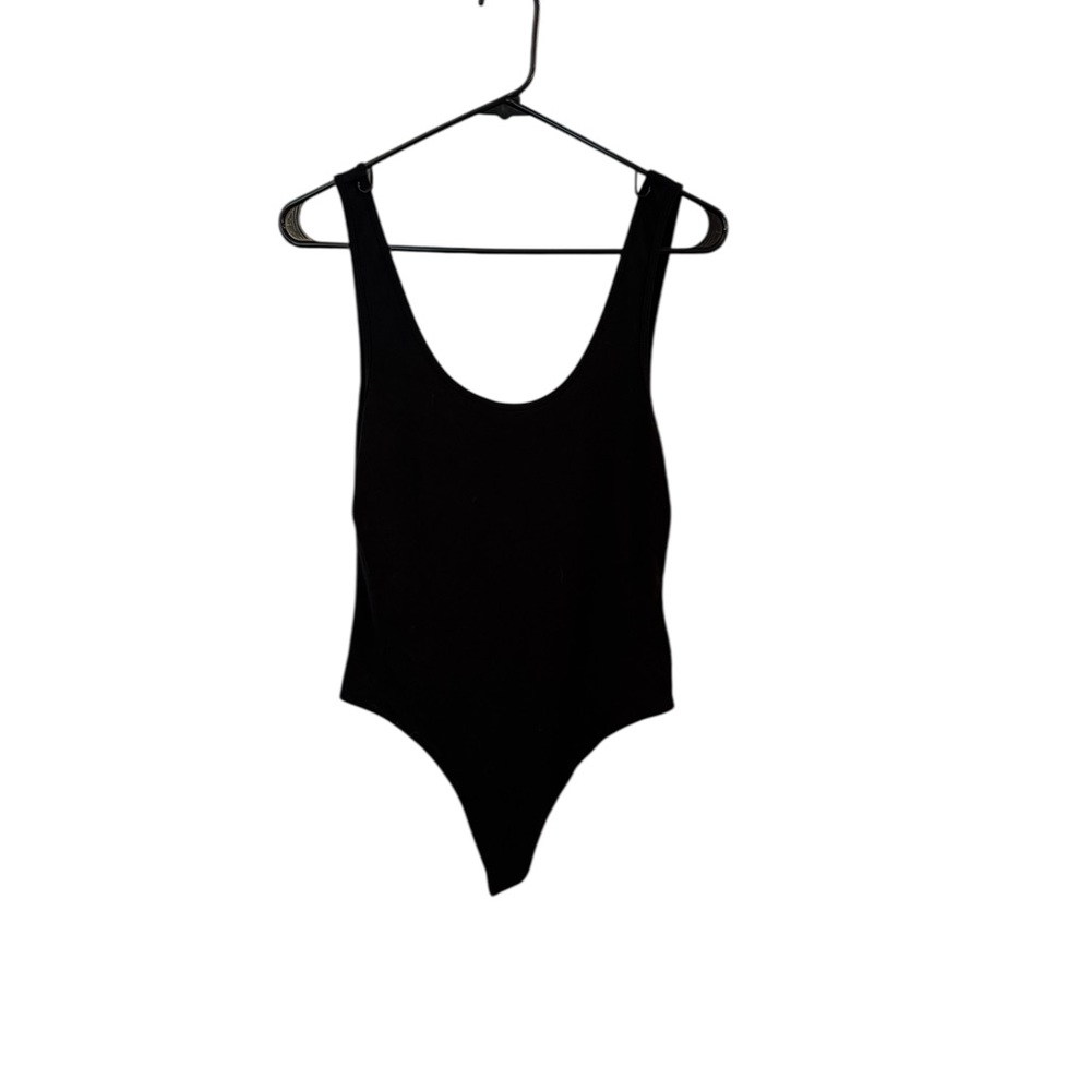 Vici Black Ribbed Sleeveless Bodysuit